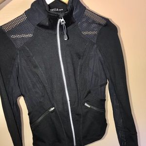 Zella black mesh athletic zip-up NWOT